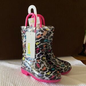 Capelli Toddler Leopard Print Rain Boots